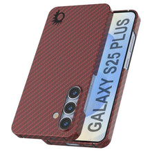 Load image into Gallery viewer, Punkcase Galaxy S25 Plus Carbon Fiber Case [AramidShield Series] Ultra Slim &amp; Light Kevlar [Red]
