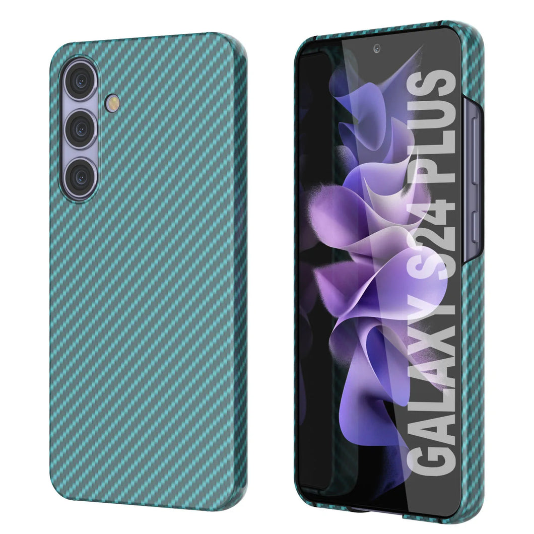 Galaxy S24 Plus Case, Punkcase CarbonShield, Heavy Duty & Ultra Thin Cover [shockproof][non slip] [Teal]