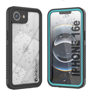 iPhone 16e Waterproof Case, Punkcase [Extreme Series] Armor Cover W/ Built In Screen Protector [Teal]