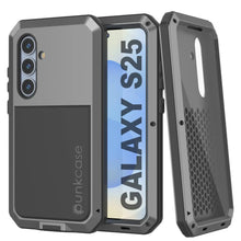 Load image into Gallery viewer, Galaxy S25 Metal Case, Heavy Duty Military Grade Armor Cover [shock proof] Full Body Hard [Silver]
