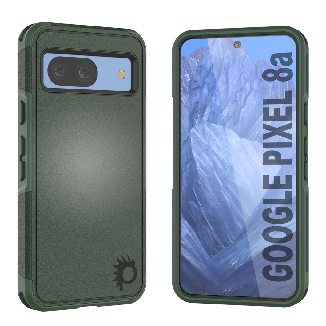 PunkCase Google Pixel 9 Case, [Spartan 2.0 Series] Clear Rugged Heavy Duty Cover W/Built in Screen Protector [Dark Green]