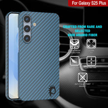 Load image into Gallery viewer, Punkcase Galaxy S25 Plus Carbon Fiber Case [AramidShield Series] Ultra Slim &amp; Light Kevlar [Blue]
