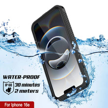 Load image into Gallery viewer, iPhone 16e  Waterproof Case, Punkcase [Extreme Mag Series] Armor Cover W/ Built In Screen Protector [Black]
