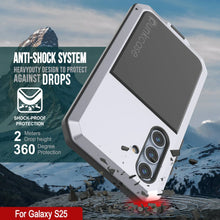 Load image into Gallery viewer, Galaxy S25 Metal Case, Heavy Duty Military Grade Armor Cover [shock proof] Full Body Hard [White]
