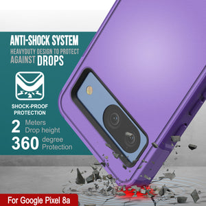 PunkCase Google Pixel 9 Case, [Spartan 2.0 Series] Clear Rugged Heavy Duty Cover W/Built in Screen Protector [Purple]