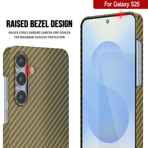 Punkcase Galaxy S25 Carbon Fiber Case [AramidShield Series] Ultra Slim & Light Kevlar [Rose]