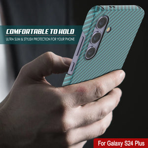 Galaxy S24 Plus Case, Punkcase CarbonShield, Heavy Duty & Ultra Thin Cover [shockproof][non slip] [Teal]