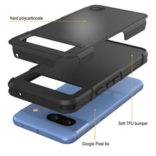 Load image into Gallery viewer, PunkCase Google Pixel 9 Case, [Spartan 2.0 Series] Clear Rugged Heavy Duty Cover W/Built in Screen Protector [Black]
