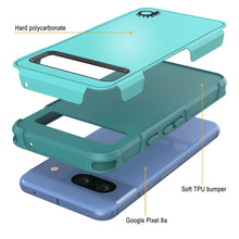 Load image into Gallery viewer, PunkCase Google Pixel 9 Case, [Spartan 2.0 Series] Clear Rugged Heavy Duty Cover W/Built in Screen Protector [Blue]
