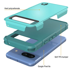 PunkCase Google Pixel 9 Case, [Spartan 2.0 Series] Clear Rugged Heavy Duty Cover W/Built in Screen Protector [Blue]