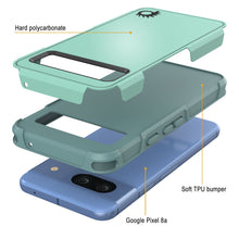 Load image into Gallery viewer, PunkCase Google Pixel 9 Pro Case, [Spartan 2.0 Series] Clear Rugged Heavy Duty Cover W/Built in Screen Protector [Teal]
