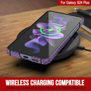 Galaxy S24 Plus Case, Punkcase CarbonShield, Heavy Duty & Ultra Thin Cover [shockproof][non slip] [Purple]