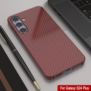 Galaxy S24 Plus Case, Punkcase CarbonShield, Heavy Duty & Ultra Thin Cover [shockproof][non slip] [Red]