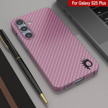 Load image into Gallery viewer, Punkcase Galaxy S25 Plus Carbon Fiber Case [AramidShield Series] Ultra Slim &amp; Light Kevlar [Pink]
