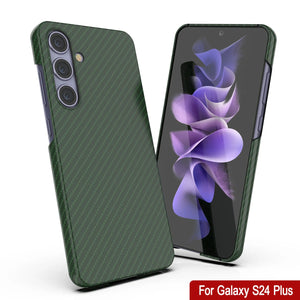 Galaxy S24 Plus Case, Punkcase CarbonShield, Heavy Duty & Ultra Thin Cover [shockproof][non slip] [Dark Green]