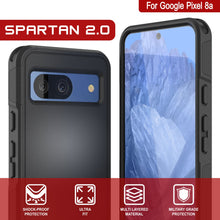 Load image into Gallery viewer, PunkCase Google Pixel 9 Case, [Spartan 2.0 Series] Clear Rugged Heavy Duty Cover W/Built in Screen Protector [Black]
