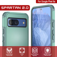 Load image into Gallery viewer, PunkCase Google Pixel 9 Pro XL Case, [Spartan 2.0 Series] Clear Rugged Heavy Duty Cover W/Built in Screen Protector [Teal]
