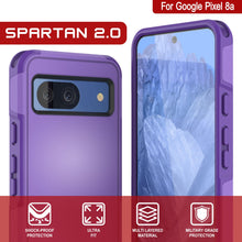 Load image into Gallery viewer, PunkCase Google Pixel 9 Case, [Spartan 2.0 Series] Clear Rugged Heavy Duty Cover W/Built in Screen Protector [Purple]
