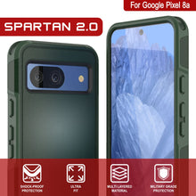 Load image into Gallery viewer, PunkCase Google Pixel 9 Case, [Spartan 2.0 Series] Clear Rugged Heavy Duty Cover W/Built in Screen Protector [Dark Green]
