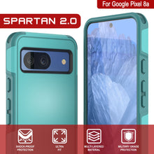 Load image into Gallery viewer, PunkCase Google Pixel 9 Case, [Spartan 2.0 Series] Clear Rugged Heavy Duty Cover W/Built in Screen Protector [Blue]
