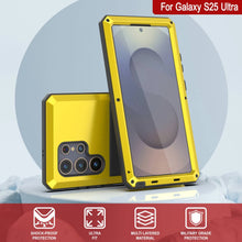 Load image into Gallery viewer, Galaxy S25 Ultra Metal Case, Heavy Duty Military Grade Armor Cover [shock proof] Full Body Hard [Yellow]
