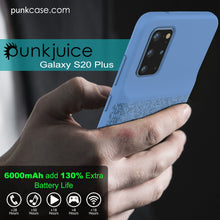 Load image into Gallery viewer, PunkJuice S20+ Plus Battery Case Patterned Blue - Fast Charging Power Juice Bank with 6000mAh
