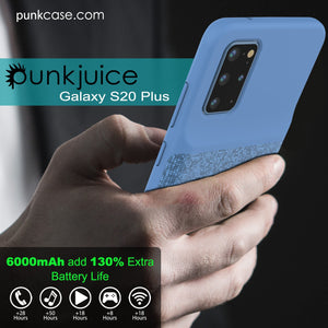 PunkJuice S20+ Plus Battery Case Patterned Blue - Fast Charging Power Juice Bank with 6000mAh