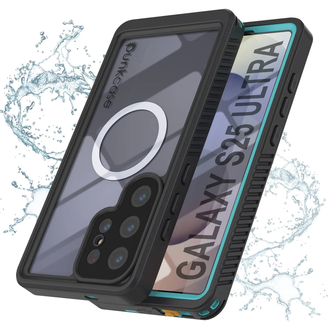 Galaxy S25 Ultra Waterproof Case, Punkcase [Extreme Mag Series] Armor Cover W/ Built In Screen Protector [Teal]