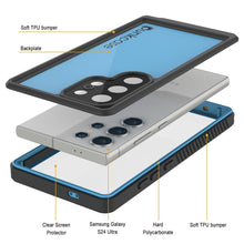 Load image into Gallery viewer, Galaxy S24 Ultra Waterproof Case PunkCase StudStar Light Blue Thin 6.6ft Underwater IP68 ShockProof
