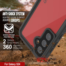 Load image into Gallery viewer, Galaxy S24 Waterproof Case PunkCase StudStar Red Thin 6.2ft Underwater IP68 Shock/Snow Proof
