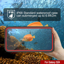 Load image into Gallery viewer, Galaxy S24 Waterproof Case PunkCase StudStar Red Thin 6.2ft Underwater IP68 Shock/Snow Proof
