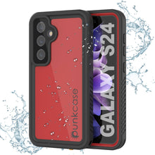 Load image into Gallery viewer, Galaxy S24 Waterproof Case PunkCase StudStar Red Thin 6.2ft Underwater IP68 Shock/Snow Proof
