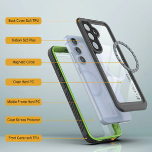 Galaxy S25 Plus Waterproof Case, Punkcase [Extreme Mag Series] Armor Cover W/ Built In Screen Protector [Green]