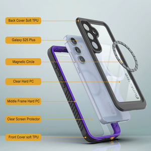 Galaxy S25 Plus Waterproof Case, Punkcase [Extreme Mag Series] Armor Cover W/ Built In Screen Protector [Purple]