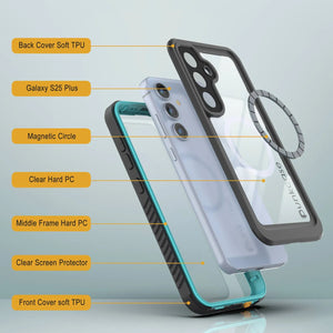 Galaxy S25 Plus Waterproof Case, Punkcase [Extreme Mag Series] Armor Cover W/ Built In Screen Protector [Teal]