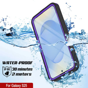 Galaxy S25 Waterproof Case, Punkcase [Extreme Mag Series] Armor Cover W/ Built In Screen Protector [Purple]