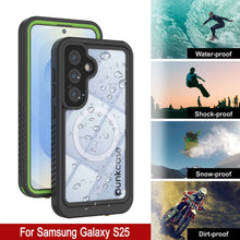 Load image into Gallery viewer, Galaxy S25 Waterproof Case, Punkcase [Extreme Mag Series] Armor Cover W/ Built In Screen Protector [Green]
