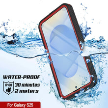 Load image into Gallery viewer, Galaxy S25 Waterproof Case, Punkcase [Extreme Mag Series] Armor Cover W/ Built In Screen Protector [Red]
