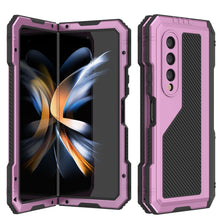 Load image into Gallery viewer, Galaxy Z Fold4 Metal Case, Heavy Duty Military Grade Armor Cover Full Body Hard [Pink]
