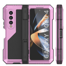 Load image into Gallery viewer, Galaxy Z Fold4 Metal Case, Heavy Duty Military Grade Armor Cover Full Body Hard [Pink]
