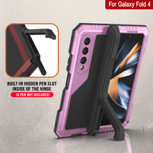 Load image into Gallery viewer, Galaxy Z Fold4 Metal Case, Heavy Duty Military Grade Armor Cover Full Body Hard [Pink]
