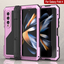 Load image into Gallery viewer, Galaxy Z Fold4 Metal Case, Heavy Duty Military Grade Armor Cover Full Body Hard [Pink]
