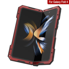 Load image into Gallery viewer, Galaxy Z Fold4 Metal Case, Heavy Duty Military Grade Armor Cover Full Body Hard [Red]
