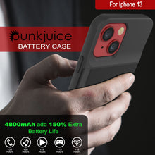 Load image into Gallery viewer, iPhone 13 Battery Case, PunkJuice 4800mAH Fast Charging Power Bank W/ Screen Protector | [Black]
