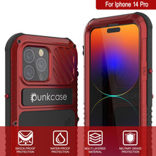 Load image into Gallery viewer, iPhone 16 Pro Metal Extreme 3.0 Series Aluminum Waterproof Case IP68 W/Buillt in Screen Protector &amp; Kickstand [Red]
