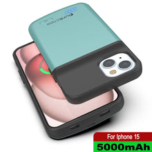 Load image into Gallery viewer, iPhone 15 Battery Case, PunkJuice 5000mAH Fast Charging Power Bank W/ Screen Protector | [Teal]
