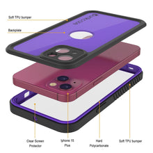 Load image into Gallery viewer, iPhone 16 Plus Waterproof IP68 Case, Punkcase [Purple] [StudStar Series] [Slim Fit] [Dirtproof]
