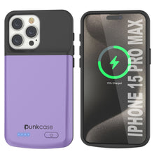 Load image into Gallery viewer, iPhone 16 Pro Max Battery Case, PunkJuice 8000mAH Fast Charging MagSafe Power Bank W/ Screen Protector | [Purple]
