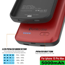 Load image into Gallery viewer, iPhone 16 Pro Max Battery Case, PunkJuice 8000mAH Fast Charging MagSafe Power Bank W/ Screen Protector | [Red]
