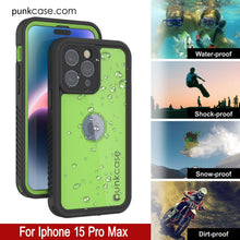 Load image into Gallery viewer, iPhone 16 Pro Max Waterproof IP68 Case, Punkcase [Light green] [StudStar Series] [Slim Fit] [Dirtproof]
